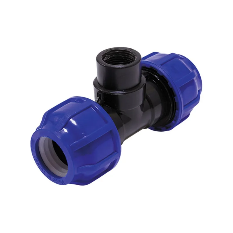 Тройник компрессионный TEBO ПНД вн. резьба 50x1.1/2" T-ПНД.Тр.4.50-112.CN