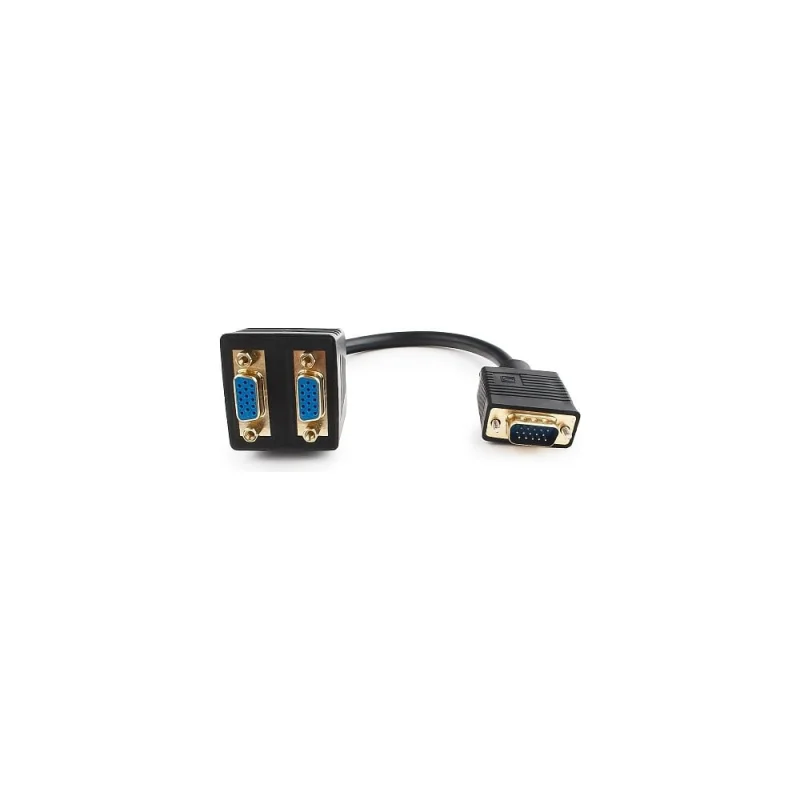 Разветвитель Cablexpert, VGA, HD15M/2x15F, 1 компьютер - 2 монитора, CC-VGAX2-20CM