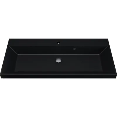 Раковина кварцевая для ванной uperwood Classic Quartz_100 см, черная матовая, космос 293020635