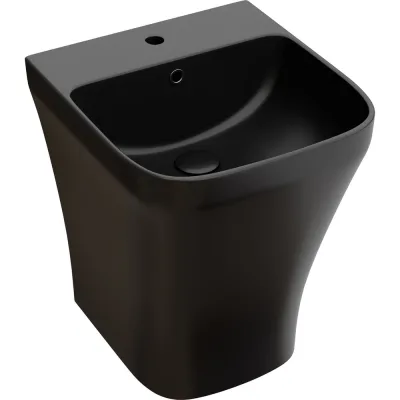 Раковина моноблок подвесная Ceramicanova DION (цвет черный матовый) с отверстием под смеситель, со сливом переливом CN6067MB
