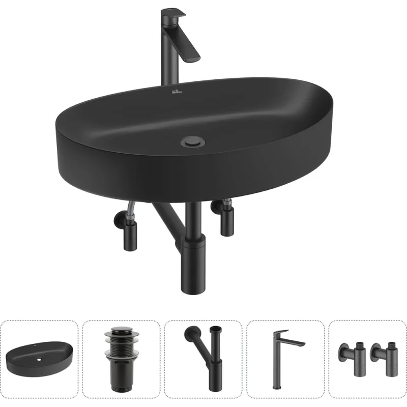 Набор Wellsee 5 в 1 Belle Spa 2.0 накладная раковина 64x40 см 20212631R