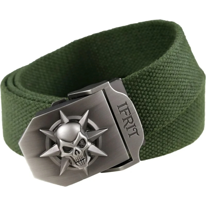 Ремень Ifrit Skull Danger Polypropylene пряжка алюминиевый сплав, хаки Рем-644/1 4680232391600