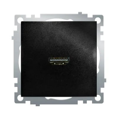 Механизм розетки HDMI STEKKER 2.1, Type A, GLS00-7118-05, серия Катрин, черный, 50062