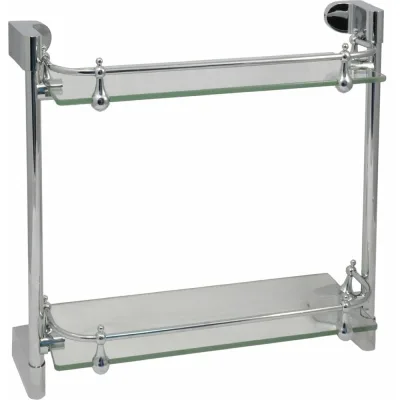 Полка Solinne Mirror стеклянная двухъярусная хром B-82711-2 2552.071