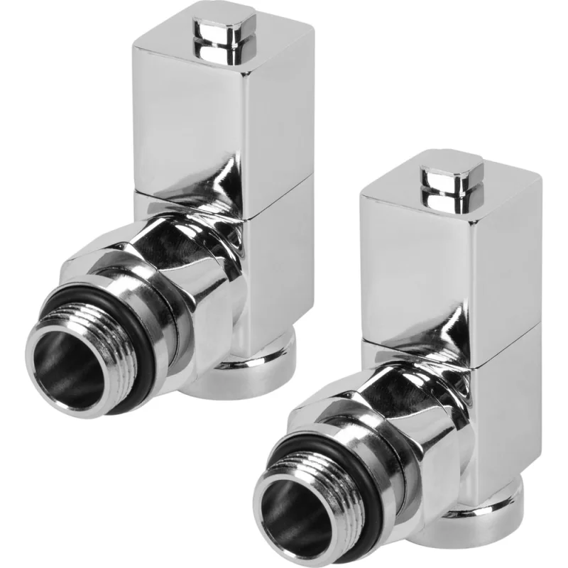 Набор дизайн-вентилей ROYAL THERMO CUBE угловой, хром, 1/2" НС-1193191