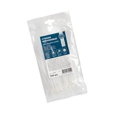 Нейлоновые стяжки FORTISFLEX НСС EasyFix 3x100 белый, 100 шт. 84799