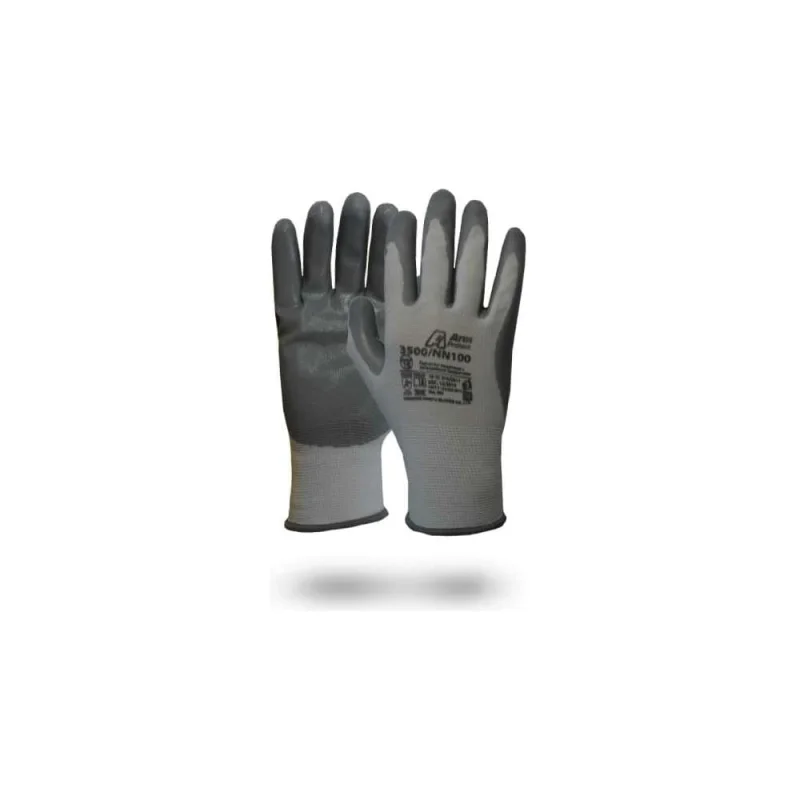 Нейлоновые перчатки с нитриловым покрытием Armprotect, белый/серый, р.9 3500/NN100 4631161387745
