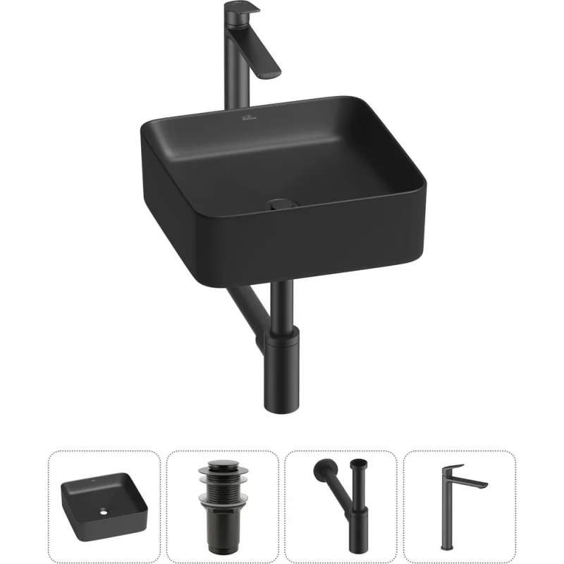 Набор Wellsee 4 в 1 Mint накладная раковина 37x37 см 20212472R