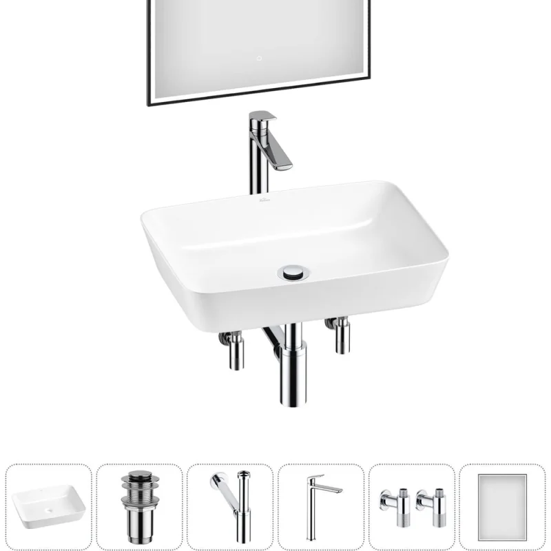Набор Wellsee 6 в 1 Cromulent накладная раковина 56x40 см 20218995R