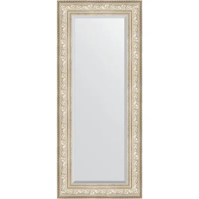 Зеркало EVOFORM с фацетом в багетной раме - виньетка серебро 109 мм (60x140 см) BY 3530