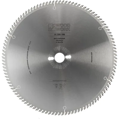 Диск пильный универсальный WOODWORK SUPERIOR 350х3.5х30Hх108T A=12º ATB 35.350.108