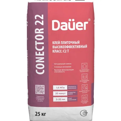 Клей плиточный Dauer CONECTOR FORCE 22 высокоэффективный, 25 кг 33083