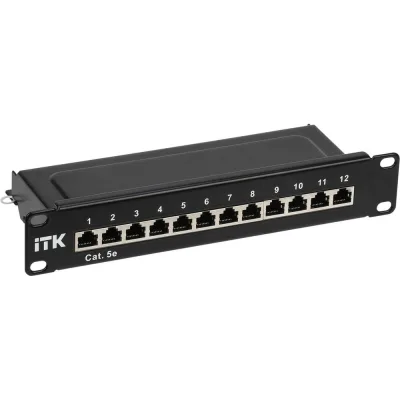 Патч-панель ITK 1U кат.5E STP 12 портов 10" Dual IDC PP12-1UC5ES-D05-10