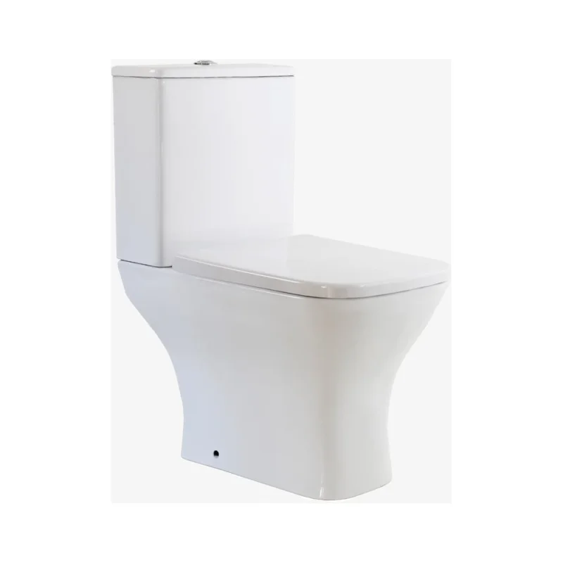 Напольный безободковый унитаз Taliente Elegante, белый, с бачком и крышкой микролифт (быстросъемный механизм) EL35055