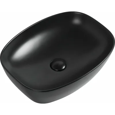 Керамическая накладная раковина Aquanet FINE-1-MB 500х380х140, черный матовый 00273682