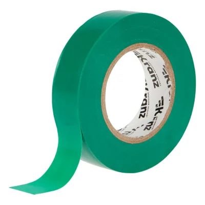 Изолента ПВХ KRANZ 0,13х19 мм, 25 м, зеленая KR-09-2203