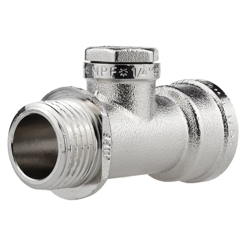 Тройник сантехнический под манометр MPF 1/2" х 1/4" х 1/2" резьбовой внутренняя-внутренняя-наружная резьба ИС.071608
