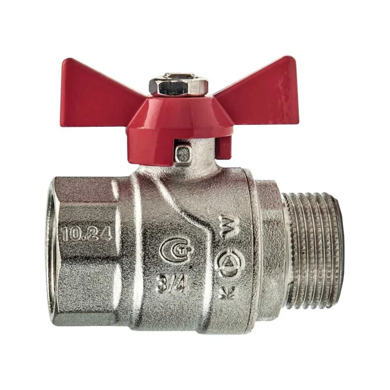 Кран шаровой KROMWELL ручка-бабочка, 3/4 внутренняя - наружная резьба KW.183.05