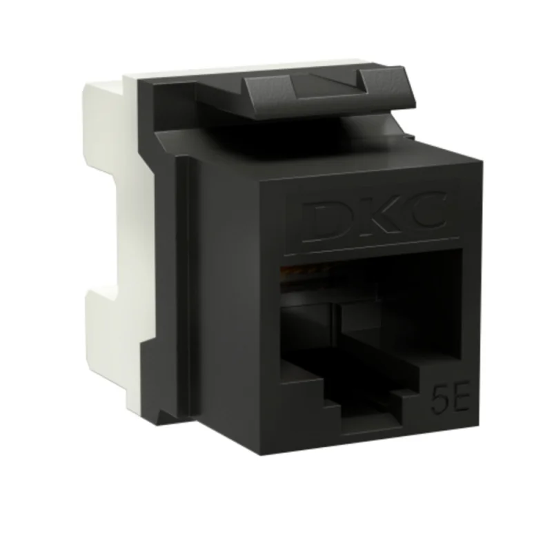 Переходник неэкранированный DKC Keystone 180 градусов RJ45 CAT5е UTP черный (12 шт.) (RNK5EU180BK)
