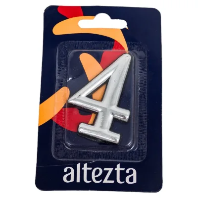 Дверная цифра Левша "4" ALTEZTA хром У4-9094.Х