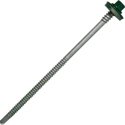 Саморез для сэндвич-панелей HARDWEX ТМ HWX5-P10-6.3/5.5x135 мм, св.№3, RUSPERT, RAL 6005, 100 шт. 5190000240713