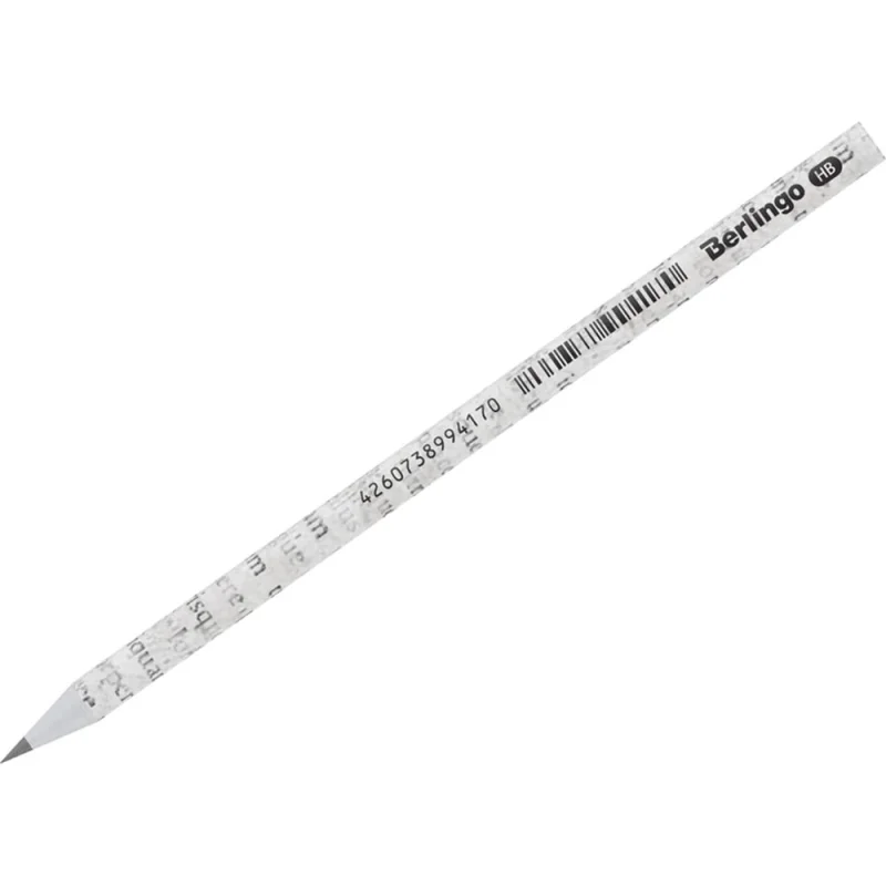 Чернографитный карандаш Berlingo green series newspaper pencil hb, заточенный BP01322