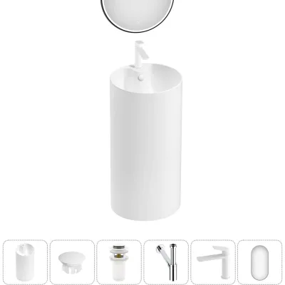 Набор Wellsee 6 в 1 Callipy Art напольная раковина 42x42x84 см 20218850R