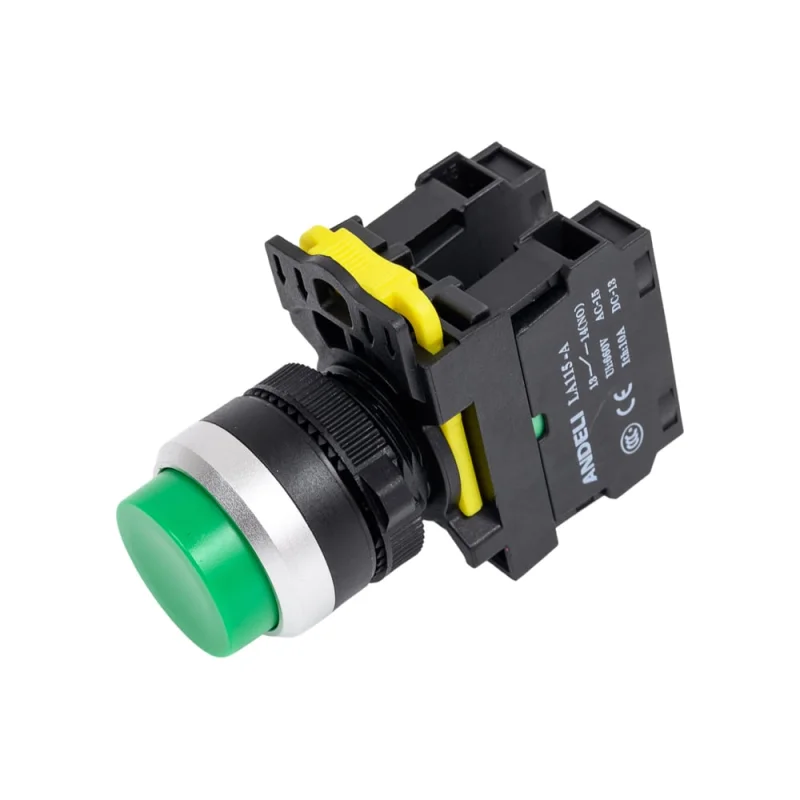 Кнопка ANDELI LA115-A5-11GN/3 зеленый 1НО+1НЗ ADL10-252