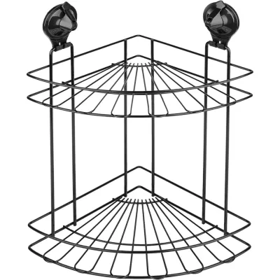 Полка 2-ая угловая SAKURA на присоске, Air-lock, BI-3107A2 BL, черный 037323