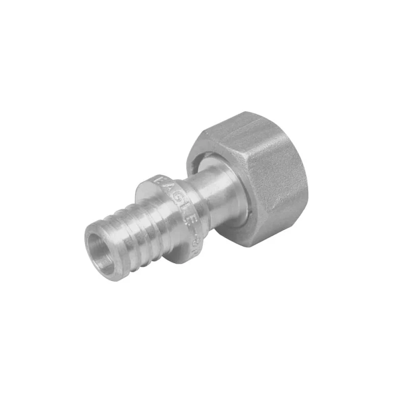 Пресс соединитель BYR PEX прямой с накидной гайкой 1/2" х 16 (2.2) никель 5280