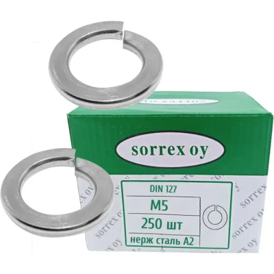 Шайба для болта SORREX М5 DIN 127, нержавейка, 250 шт. 127,B-2-05-250