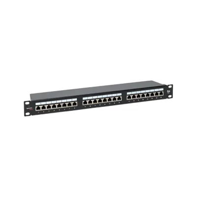 Патч-панель EKF teracom pro 19'' cat.5e 1u полный экран stp 24 порта rj-45 dual idc с органайзером TRP-PPNL-5ESTP-1U24