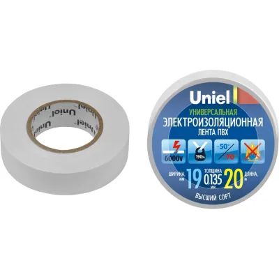 Изоляционная лента Uniel uit-135p 20/19/01 wht 04481