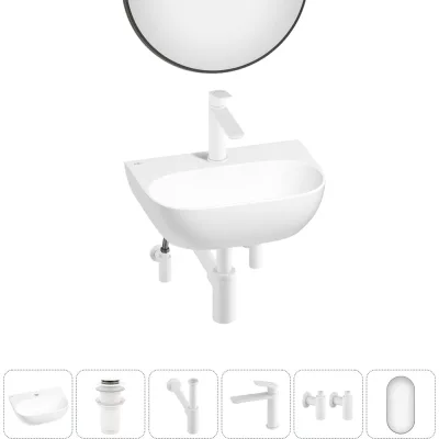 Мини-раковина для ванной комнаты или туалета Wellsee WC Area в наборе 6 в 1 20218162R