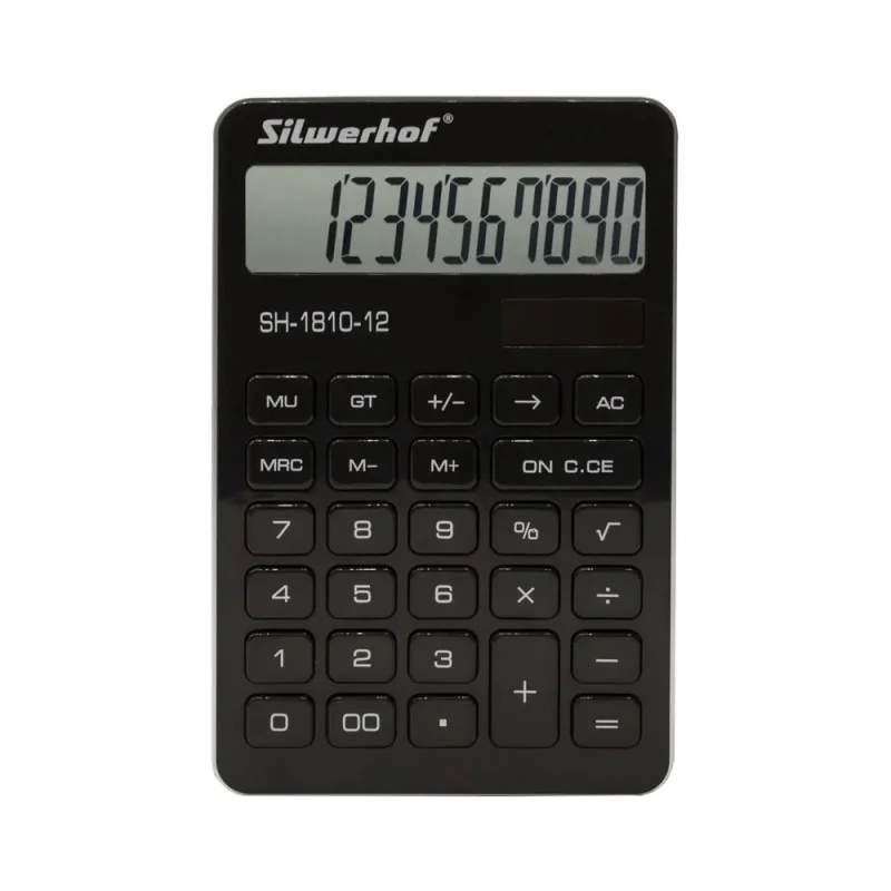 Настольный калькулятор Silwerhof SH-1810-12 черный, 12-разрядов 1789271