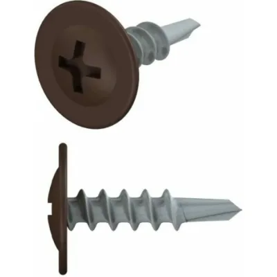 Саморез с прессшайбой STARFIX 4,2x19 мм, цинк, со сверлом, RAL 8017, 50 шт. SMZ1-28895-50