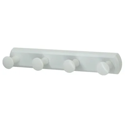 Вешалка для ванной WasserKraft 4 крючка на шуруп металл белая (K-1074W)