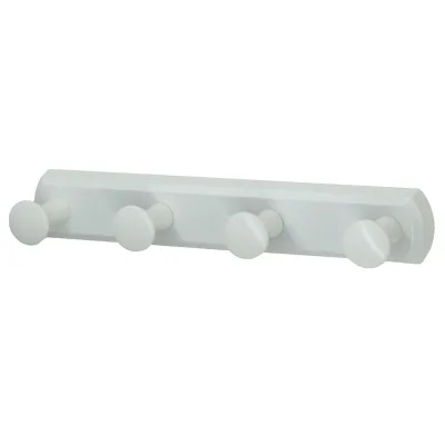 Вешалка для ванной WasserKraft 4 крючка на шуруп металл белая (K-1074W)