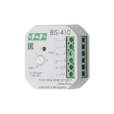 Реле импульсное (бистабильное) Евроавтоматика F&F BIS-410 С встроенным таймером, для установки в монтажную коробку O 60 мм EA01.005.010