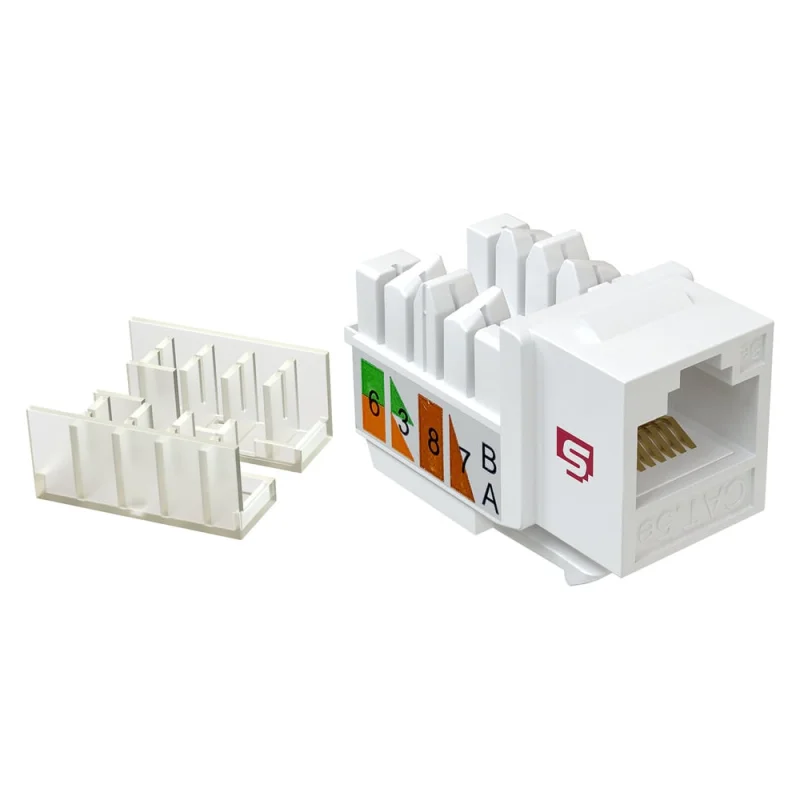 Вставка Keystone SYSMATRIX Jack RJ-45 90 градусов категория 5e неэкранированная заделка тип 110 цвет белый ( 5шт. в упаковке ) KJ 5EU090.TLWH.VI5