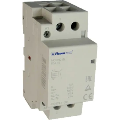Контактор модульный ELCOMTECH MCON21B-63-10-230AC 63A 1NO 0NC 230VAC 2х модуль УТ-00038994