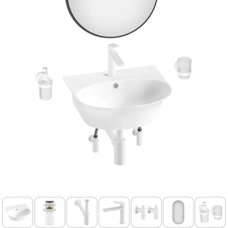ΠΠΎΠΌΠΏΠ»Π΅ΠΊΡ Wellsee 7 Π² 1 Lavinia Boho Bathroom Sink Π½Π°ΠΊΠ»Π°Π΄Π½Π°Ρ/ΠΏΠΎΠ΄Π²Π΅ΡΠ½Π°Ρ ΡΠ°ΠΊΠΎΠ²ΠΈΠ½Π° 46x41 ΡΠΌ 20219926R