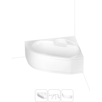 Акриловая ванна с каркасом и экраном Lavinia Boho Bell Pro в наборе 3 в 1 150х100 S2-3702150R