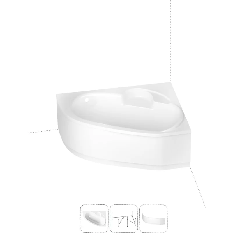 Акриловая ванна с каркасом и экраном Lavinia Boho Bell Pro в наборе 3 в 1 150х100 S2-3702150R