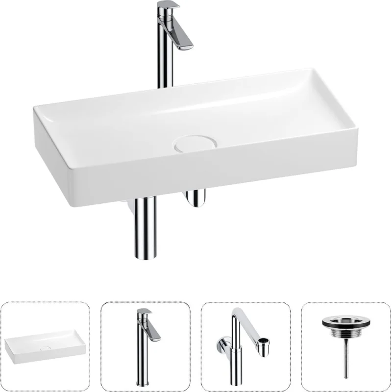 Раковина для ванной Wellsee Pure BY в наборе 4в1 201002781