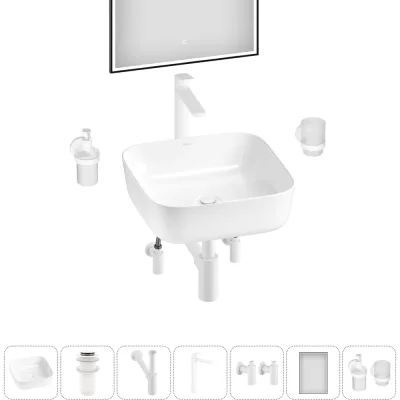Набор Wellsee 7 в 1 Preen накладная раковина 39x39 см 329701000, 18 20218270R