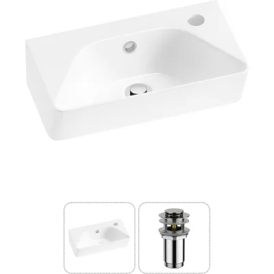 Комплект Wellsee 2 в 1 Lavinia Boho Bathroom Sink накладная/подвесная раковина 40x22 см 20216413R