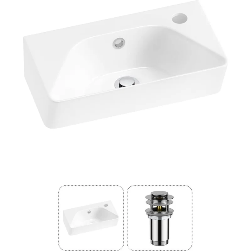 Комплект Wellsee 2 в 1 Lavinia Boho Bathroom Sink накладная/подвесная раковина 40x22 см 20216413R