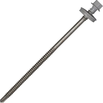 Саморез для сэндвич-панелей HARDWEX ТМ HWX5-P10-6.3/5.5x135 мм, св.№3, RUSPERT, RAL 7047, 100 шт. 5190002407176