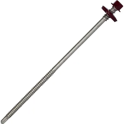 Саморез для сэндвич-панелей HARDWEX ТМ HWX5-P10-6.3/5.5x160 мм, св.№3, RUSPERT, RAL 3005, 50 шт. 5190002407329